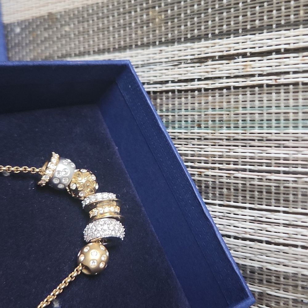 SWAROVSKI Gold And Silver Charm Bead Necklace - Picture 3 of 7